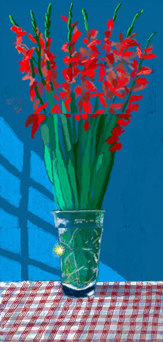 David Hockney "Some Gladioli" 27th July 2021. Signed Print